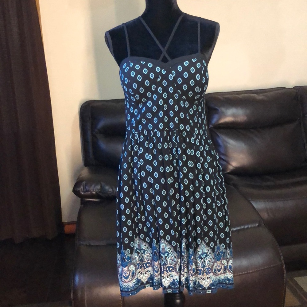Xhilaration Black Floral Dress Size L